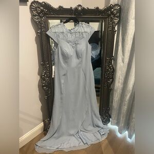 Azazie dusty blue bridesmaid or mother of bride dress